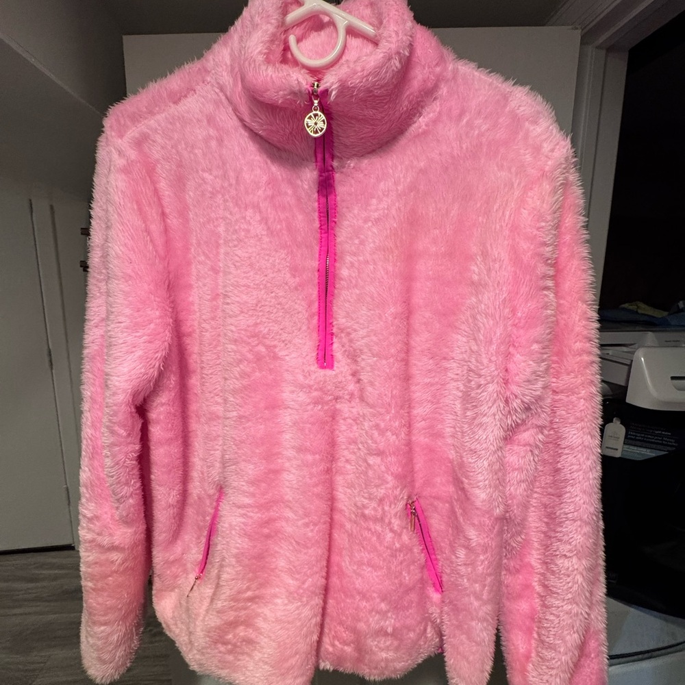 Lilly Pulitzer Bright Pink Fleece Hoodie - Picture 2 of 8